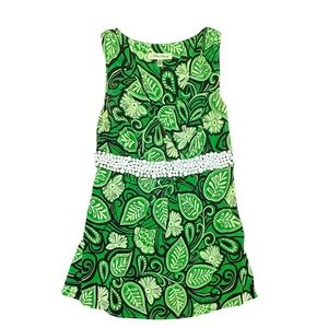 Beth Bowley Silk Green/Black Floral Beaded Sleeveless Blouse Size 2/XS MSRP $198